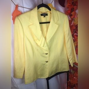 Alex Marie Petite | Women’s Yellow Linen Blazer